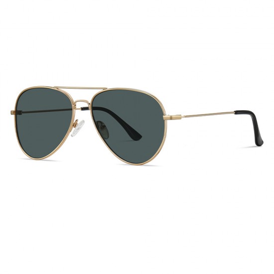 Techsuit - Sunglasses (3025) - for Women and Men, with UV Protection and Metal Frame - Gold / Green