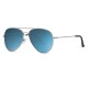 Techsuit - Sunglasses (3025) - for Women and Men, with UV Protection and Metal Frame - Silver / Ice Blue