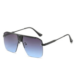 Techsuit - Sunglasses (2576) - for Men with Aluminum Frame, Oversized - Black / Gray / Blue