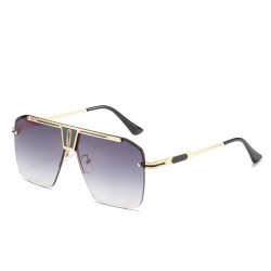 Techsuit - Sunglasses (2576) - for Men with Aluminum Frame, Oversized - Gold / Gray