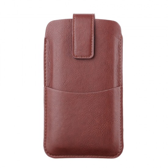 Techsuit - Belt Phone Case (BPC1) - from Premium Eco Leather, with Belt Holder, for Aprox. 6.1 inch, Size S - Brown