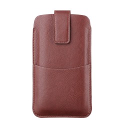 Techsuit - Belt Phone Case (BPC1) - from Premium Eco Leather, with Belt Holder, for Aprox. 6.7 inch, Size L - Brown