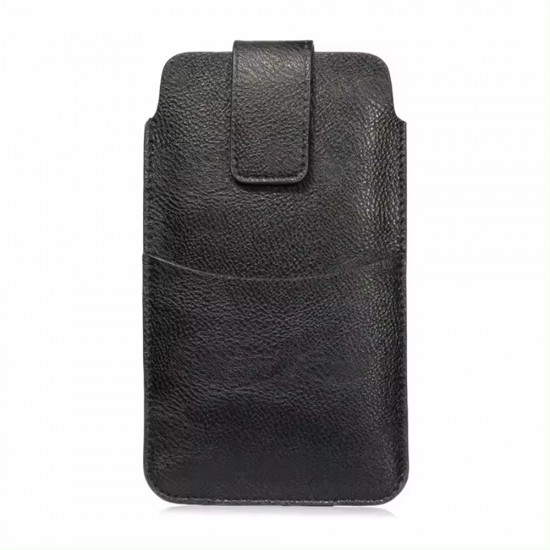 Techsuit - Belt Phone Case (BPC1) - from Premium Eco Leather, with Belt Holder, for Aprox. 6.5 inch, Size M - Black