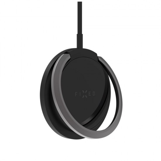 Fixed - Magnetic Wireless Charger (FIXMPAD2-BK) - with Ring Holder, Universal, MagSafe, 15W, USB-C Cable, 1.2m - Black