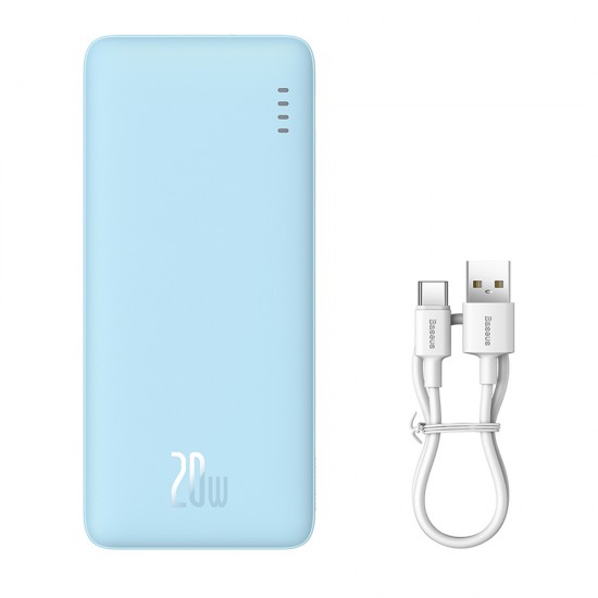 Baseus - Power Bank Airpow (P10022801313-00) - USB, Type-C, Micro-USB, 20W, 10000mAh, with Cable Type-C - Galaxy Blue