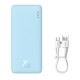 Baseus - Power Bank Airpow (P10022801313-00) - USB, Type-C, Micro-USB, 20W, 10000mAh, with Cable Type-C - Galaxy Blue