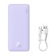 Baseus - Power Bank Airpow (P10022801513-00) - USB, Type-C, Micro-USB, 20W, 10000mAh, with Cable Type-C - Nebula Purple