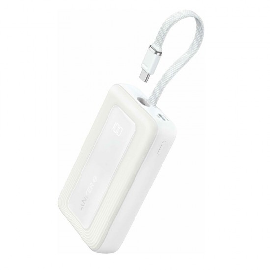 Anker - Power Bank Zolo (A1688H21) - Type-C, USB, 10000mAh, 30W, with Type-C Cable - White