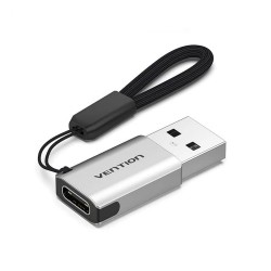 Vention - OTG Adapter (CDPH0) - Type-C to USB 3.0, 5Gbps, Charging and Data Transfer, Game Audio - Gray