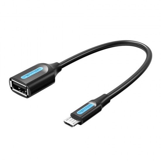 Vention - OTG Adapter (CCUBB) - Micro-USB to USB 2.0, 480Mbps, Gaming, Firm Connection, Easy Sharing, 0.15m - Black