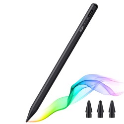 ESR - Stylus Pen (6C00107) - for iPad, Magnetic Attachment, Bluetooth, Type-C, Palm Rejection, Tilt Sensitivity - Black