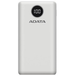 Adata - Power Bank (AP20000QCD-DGT-CWH) - Micro-USB, USB-C, 2xUSB, Quick Charge 3.0, PD18W, 20000mAh, Digital Display - White