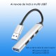 Hoco - Connection Hub (HB26) - USB-A to USB-A 3.0, 3xUSB-A 2.0 - Silver