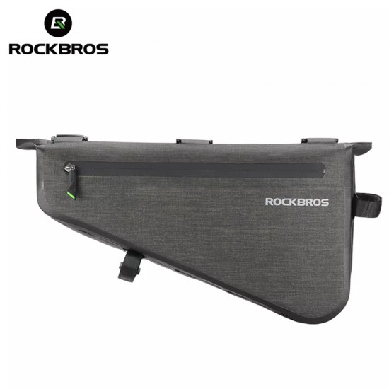 RockBros - Bike Storage Bag (AS-017-1) - for Front Frame, Water Resistent, with Easy Mount System, 40x23x6cm, 8l - Black