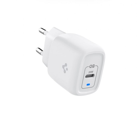 Spigen - Wall Charger (PE2C10CL) - Type-C Fast Charging, PD 20W with Cable Type-C to Lightning - White