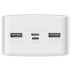 Baseus - Power Bank Bipow (PPBD050202) - Digital Display 2xUSB, USB-C, Micro-USB 30000mAh 15W + Cable Micro-USB 0.25m - White