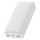 Baseus - Power Bank Bipow (PPBD050102) - Digital Display 2xUSB QC3.0, USB-C 20000mAh 15W + Cable Micro-USB 0.25m - White