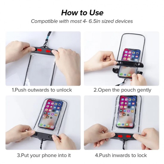 Techsuit - Waterproof Case - for Phone 6.5" - Purple