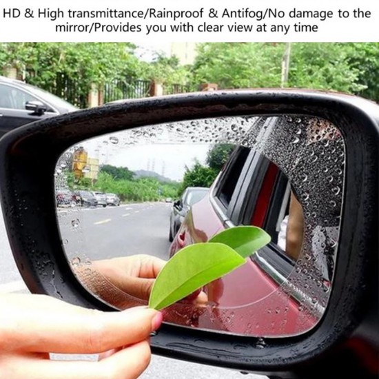 Techsuit - Rainproof Film (2 pack) - for Car Rear-View Mirror, 95x135mm - Transparent