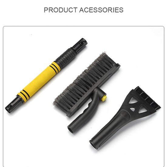 Techsuit - Ice Scraper (CX 001) - ABS, Polypropylene, Aluminum, PVC, 64-80cm - Yellow