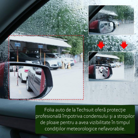 Techsuit - Rainproof Film (2 pack) - for Car Window, 150x200mm - Transparent