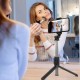 Techsuit - Selfie Stick (Q01) - with Bluetooth Remote Control and Stable Tripod Mount, 101cm - Black
