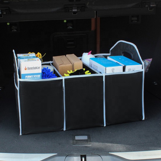 Techsuit - Car Organizer (CO-F1) - Foldable Trunk Storage Box (L50xW32.5xH32.5cm) - Black