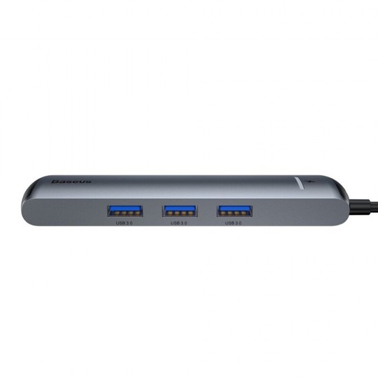 Baseus - Connection Hub (CAHUB-J0G) - USB-C to HDMI, Type-C, 3x USB, RJ45 - Grey