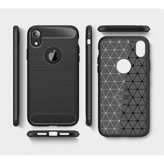 Techsuit - Carbon Silicone - iPhone XR - Black