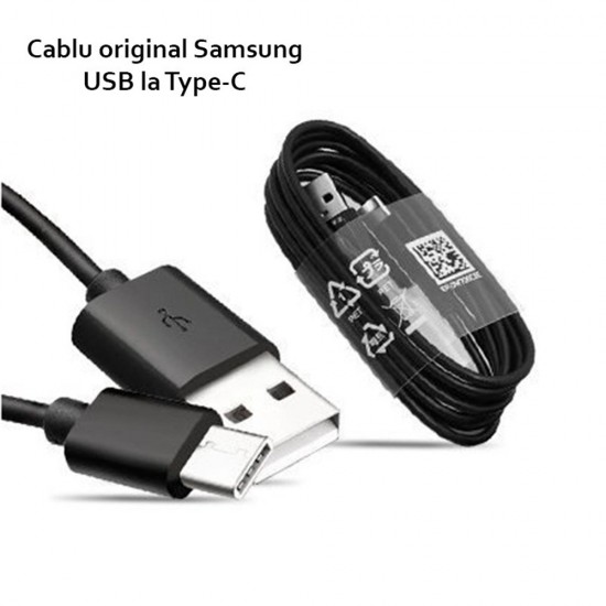 Samsung - Data Cable (EP-DR140ABE) - USB to Type-C, Quick Charge, 2.1A, 480Mbps, 0.8m - Black (Bulk Packing)