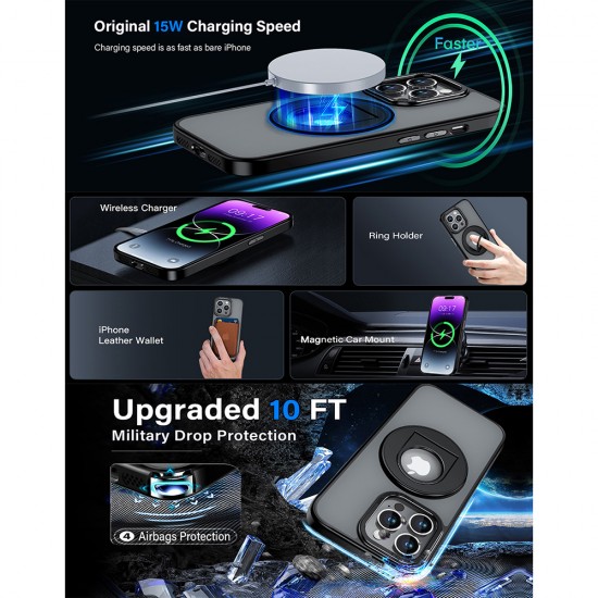 Techsuit - MagSafe Ghost Holder Series - iPhone 15 - Matte Green