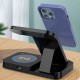 Techsuit - Wireless Charging Station 3in1 (B-18) - for Universal Phones / Apple Watch / Airpods, Folding Design - Black