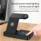 Techsuit - Wireless Charging Station 3in1 (B-18) - for Universal Phones / Apple Watch / Airpods, Folding Design - Black