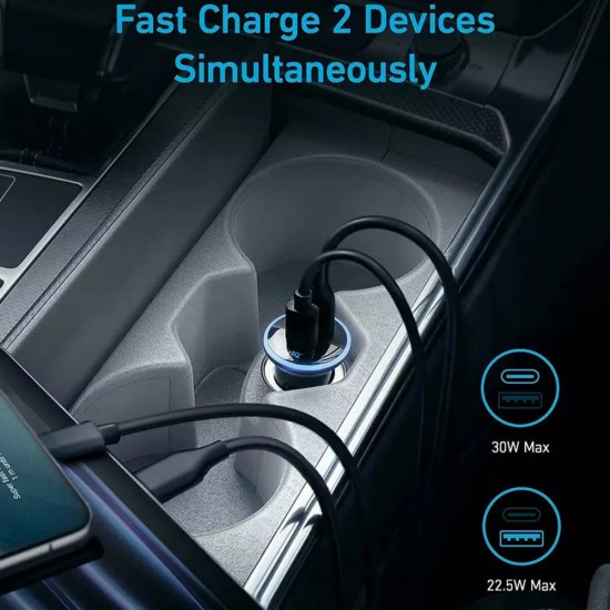 Anker - Car Charger PowerDrive III (A2729G11) - 2x USB, QC 3.0, 36W - Black