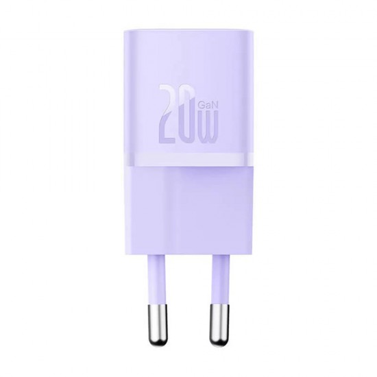 Baseus - Wall Charger (CCGN050105) - GaN, Type-C, Fast Charging, 20W - Purple