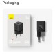 Baseus - Wall Charger (CCGN070401) - GaN, Type-C, Fast Charging, 30W - Black