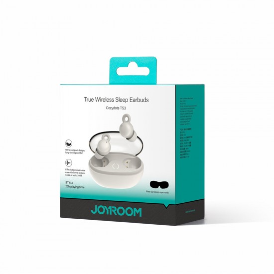 JoyRoom - Wireless Earbuds (JR-TS3) - Bluetooth 5.3, True Wireless, Microphone, Noise Cancelling, with Eye Mask - Purple