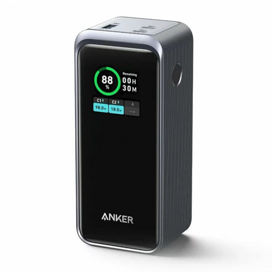 Anker - Power Bank Prime (A1336011) - 2x USB-C, USB, for Phone, Tablet, MacBook, Digital Display, 20000mAh, 200W - Black