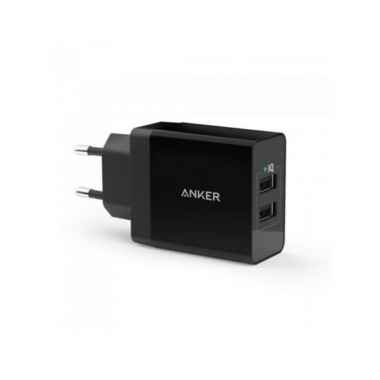 Anker - Wall Charger (A2021L11) - 2 x USB, 24W, PowerIQ - Black