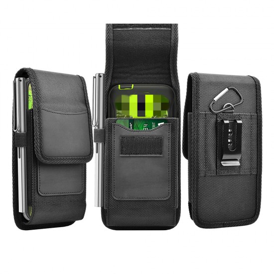 Techsuit - Outdoor Phone Waist Bag (TWB1) - Multifunctional, Bike, Wearable, Belt Hanging, XL, 16.5x9x2.5cm, 6.5 inch - Black