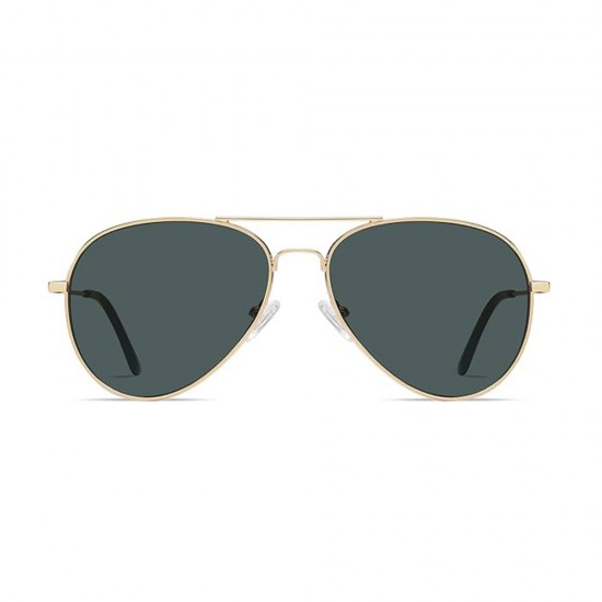 Techsuit - Sunglasses (3025) - for Women and Men, with UV Protection and Metal Frame - Gold / Green