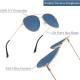 Techsuit - Sunglasses (3025) - for Women and Men, with UV Protection and Metal Frame - Rose Gold / Harbor Blue