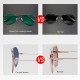 Techsuit - Sunglasses (3025) - for Women and Men, with UV Protection and Metal Frame - Silver / Ice Blue