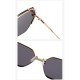 Techsuit - Sunglasses (8561) - for Women with Metal Frame and Nylon Lens, Hexagonal - Rose Gold / Purple / Red