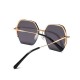 Techsuit - Sunglasses (8561) - for Women with Metal Frame and Nylon Lens, Hexagonal - Rose Gold / Purple / Red