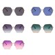 Techsuit - Sunglasses (8561) - for Women with Metal Frame and Nylon Lens, Hexagonal - Rose Gold / Purple / Red