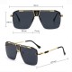 Techsuit - Sunglasses (2576) - for Men with Aluminum Frame, Oversized - Black / Gray / Blue