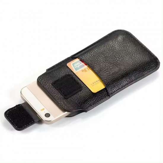 Techsuit - Belt Phone Case (BPC1) - from Premium Eco Leather, with Belt Holder, for Aprox. 6.1 inch, Size S - Black