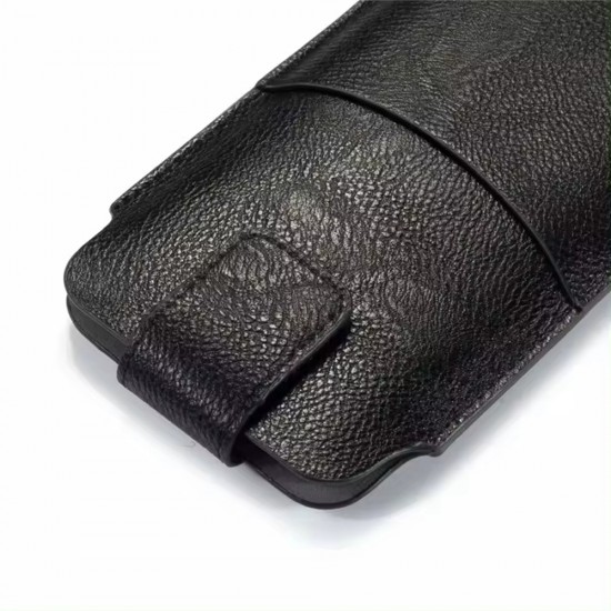 Techsuit - Belt Phone Case (BPC1) - from Premium Eco Leather, with Belt Holder, for Aprox. 6.1 inch, Size S - Black