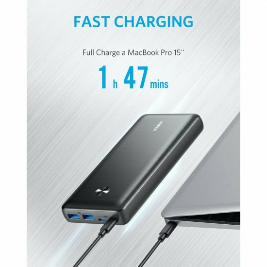 Anker - Power Bank PowerCore III Elite (A1291H11) - 2x Type-C, 2x USB, 25600mAh, 87W - Black